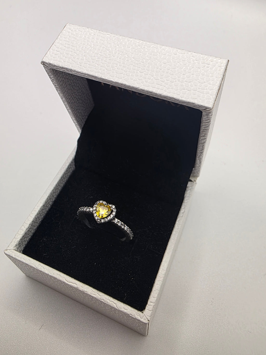 DiVolina Elevated Yellow stone Heart Ring sterling silver 925