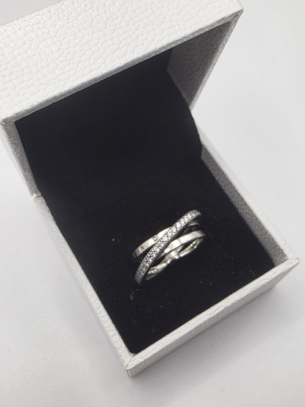 DiVolina Crossover Pave Triple Band Ring Sterling silver 925