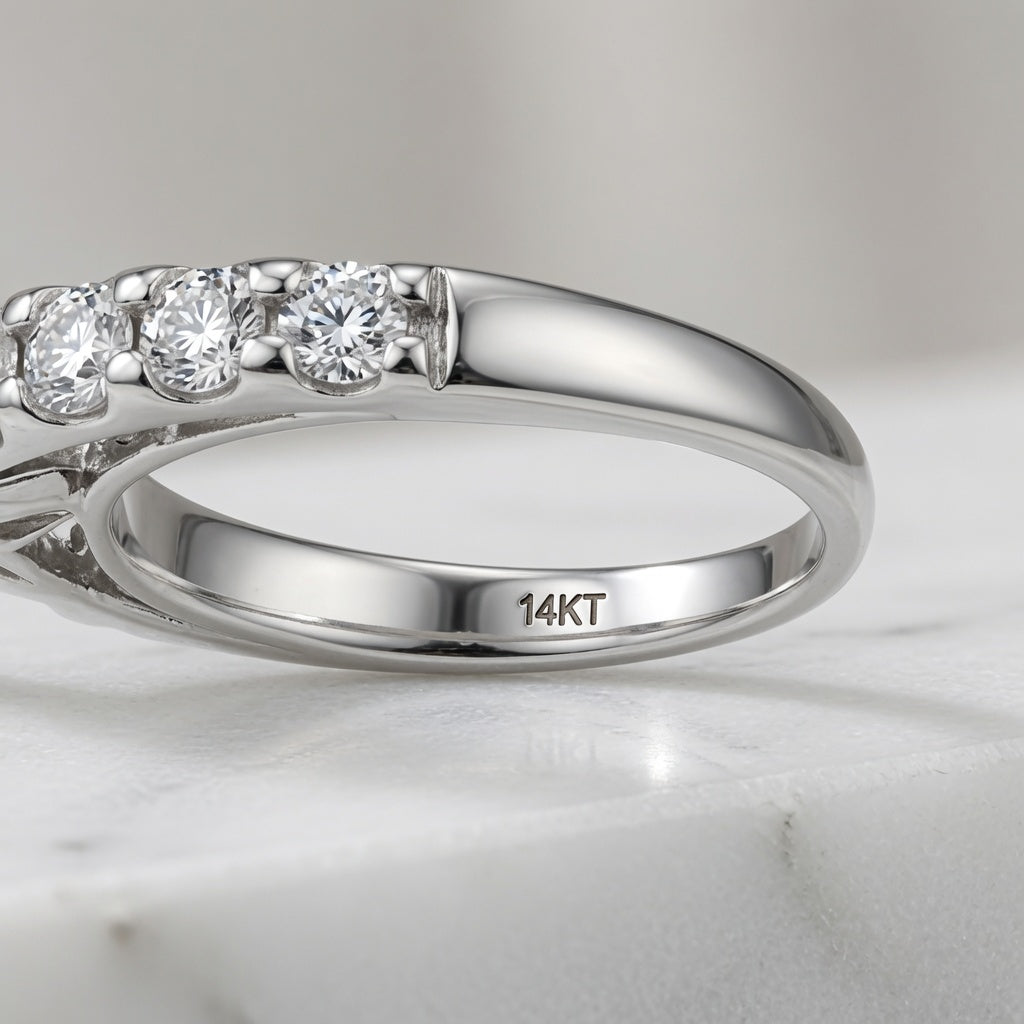 Divolina 3 Carat Lab Grown Diamond Solitaire Engagement Ring 14K White Gold with Side Stones"