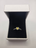 DiVolina Elevated Yellow stone Heart Ring sterling silver 925